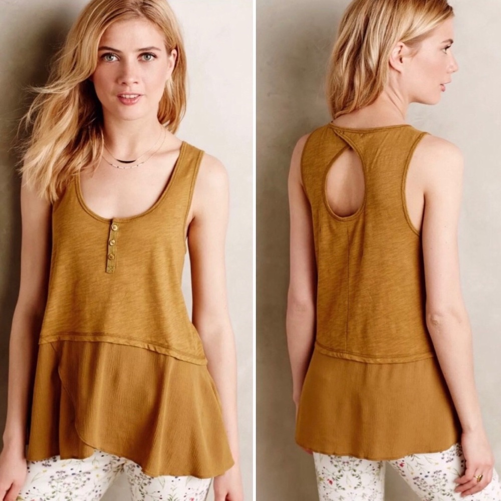 Anthropologie Mustard Tank Top